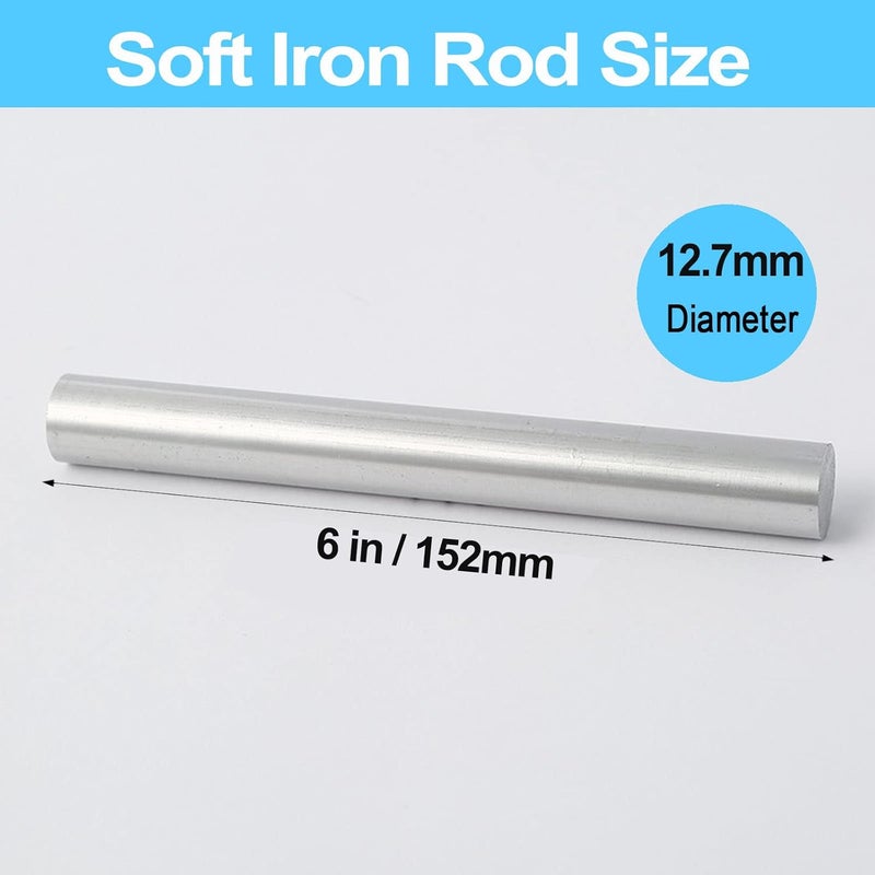 Tsmhisd Soft Iron Rod, High Pure Iron Rod, Ideal Core for Making Electromagnets, 0.5" Diameter, 6" Long - Image 3